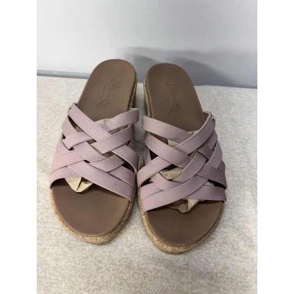 Skechers Women's Arch Fit Beverlee Comfort Wedge Sandals Pink  Size:10 - Picture 2 of 11
